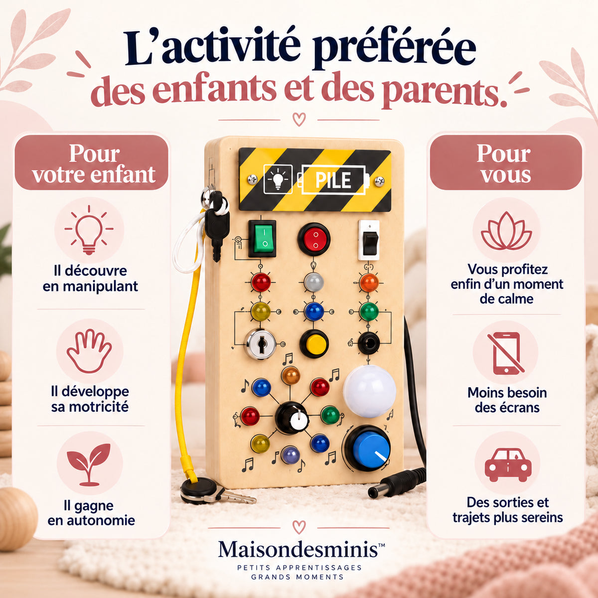 Planche d'activités lumineuse MaisondesMinis