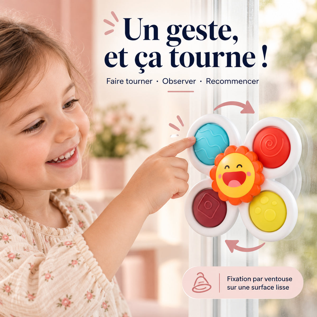 Jouets rotatifs à ventouse