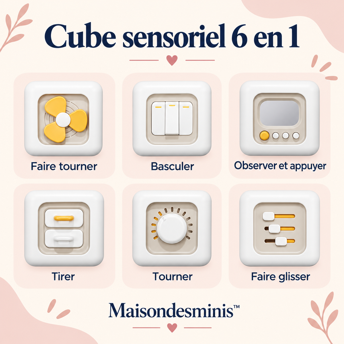 Cube d’activités Montessori Maisondesminis™